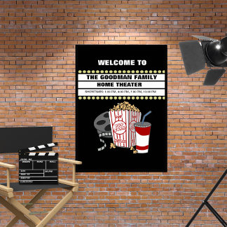 Family Home Theater Aangepaste naam unframed Poster