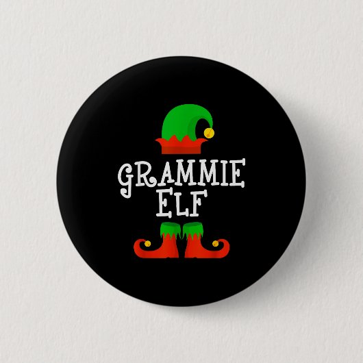 Family I'm The Grammie Elf Christmas Matching Paja Ronde Button 5,7 Cm (Voorkant)