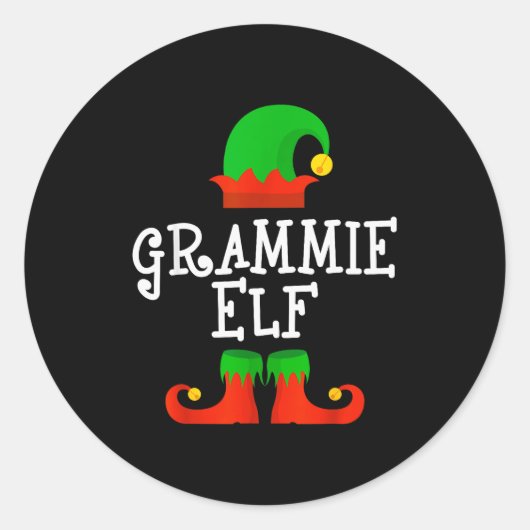 Family I'm The Grammie Elf Christmas Matching Paja Ronde Sticker (Voorkant)