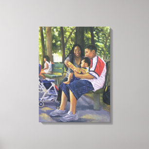 Family in the Park 1999 Canvas Afdruk