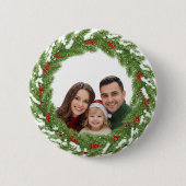 Family in the Snow Button – Cute Christmas Family  (Voorkant)