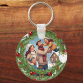 Family in the Snow Ornament & Keychain – Christmas (Voorkant)