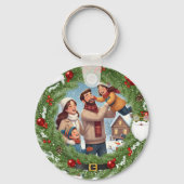 Family in the Snow Ornament & Keychain – Christmas (Achterkant)