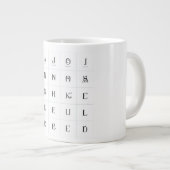Family Initials Grid Personalized Multi-Initial Cu Grote Koffiekop (Voorkant rechts)