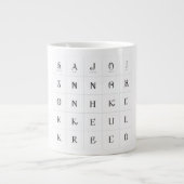 Family Initials Grid Personalized Multi-Initial Cu Grote Koffiekop (Voorkant)