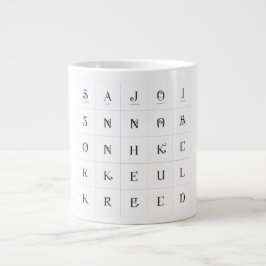 Family Initials Grid Personalized Multi-Initial Cu Grote Koffiekop
