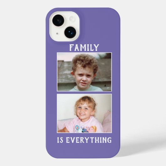 Family is everything 2 photos of your kids purple iPhone hoesje (Achterkant)