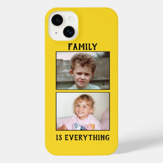Family is everything 2 photos of your kids yellow iPhone hoesje (Achterkant)