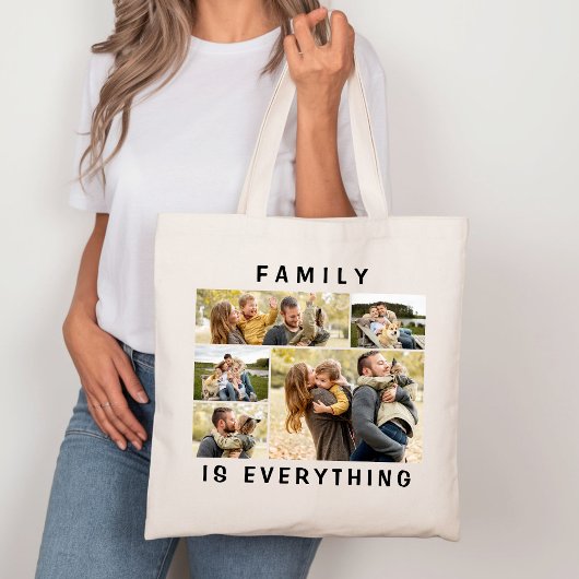 Family is Everything 5 Photo Family Tote Bag