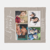 Family Is Everything Quote 4 Photo Collage Taupe Fleece Deken (Voorkant (Horizontaal))