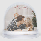 Family is Forever Red Script Christmas Snow Globe Sneeuwbol (Voorkant)