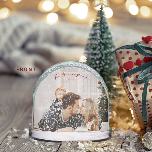 Family is Forever Red Script Christmas Snow Globe Sneeuwbol