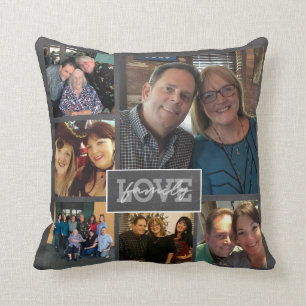 Family Joy Photos Hand-Lettered Chalkboard Trendy Kussen