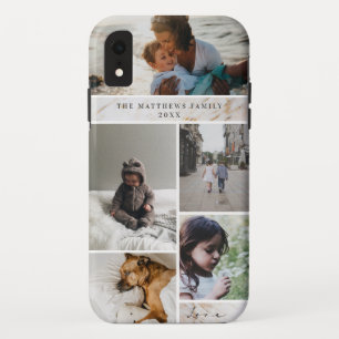 Family Keepomwille Marble Custom 5 Photo Collage Case-Mate iPhone Case