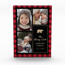 Family Keepsake Script Typografie Buffalo Plaid Fotoblokken