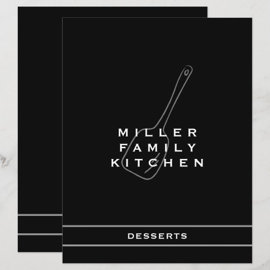 Family Kitchen Dessert Divider | Zwart-wit (Voorkant / Achterkant)