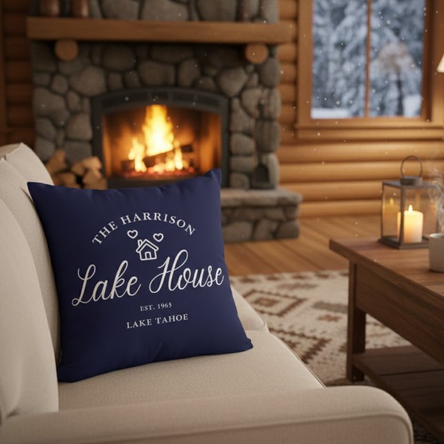 Family Lake House Coastal Custom Decor Kussen (Creator heeft geüpload)