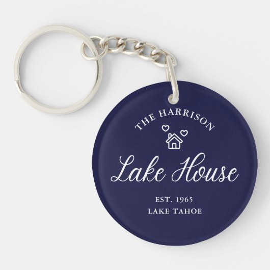 Family Lake House Coastal Custom Decor Sleutelhanger (Voorkant)