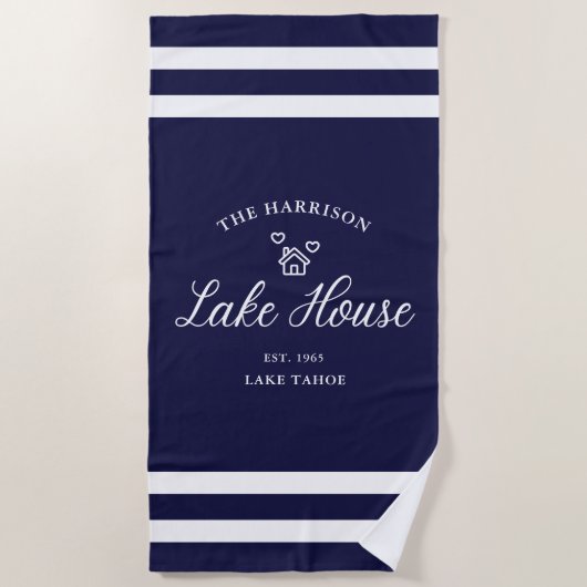 Family Lake House Coastal Custom Decor Strandlaken (Voorkant)