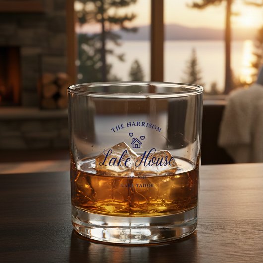 Family Lake House Coastal Custom Decor Whisky Glas
