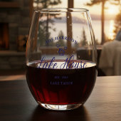 Family Lake House Coastal Custom Decor Wijnglas Zonder Voet