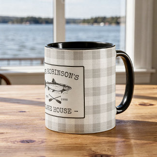 Family Lake House Fish Oars Rustic White Pset Mok