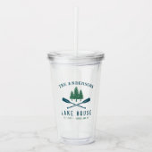 Family Lake House Modern Rustic Boat Oar Pine Tree Acryl Drinkbeker (Voorkant)