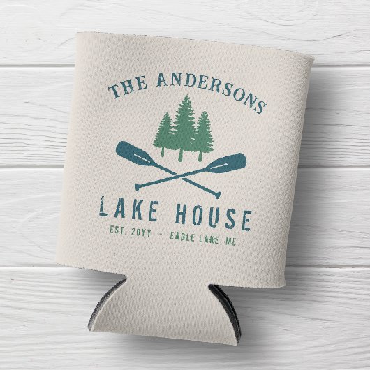 Family Lake House Modern Rustic Boat Oar Pine Tree Blikjeskoeler