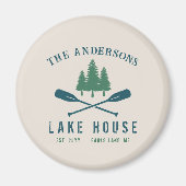 Family Lake House Modern Rustic Boat Oar Pine Tree Magneet (Voorkant)
