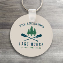 Family Lake House Modern Rustic Boat Oar Pine Tree