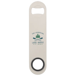 Family Lake House Modern Rustic Boat Oar Pine Tree Speed Flessenopener