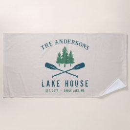 Family Lake House Modern Rustic Boat Oar Pine Tree Strandlaken