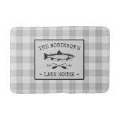 Family Lake House Oars Fish Rustic White Pset Badmat (Voorkant)