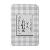 Family Lake House Oars Fish Rustic White Pset Badmat (Voorkant Verticaal)