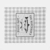 Family Lake House Oars Fish Rustic White Pset Fleece Deken (Voorkant (Horizontaal))