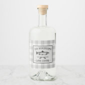 Family Lake House Oars Fish White Play Labels Likeurfles Etiket (Voorkant)