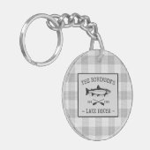 Family Lake House Oars Fish White Pset 2 sided Sleutelhanger (Voorkant Links)