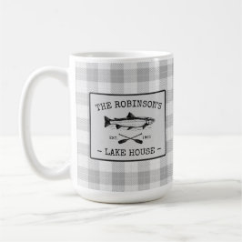 Family Lake House Oars Fish White Pset Large Koffiemok