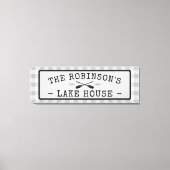 Family Lake House Oars Paddles Rustic White Pset Canvas Afdruk (Voorkant)