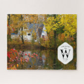 Family Lake House Photo Monogram Keepomwille Gift Legpuzzel (Horizontaal)