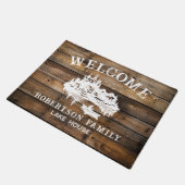 Family Lake House Rustiek Hout Welkom Deurmat (Schuin)
