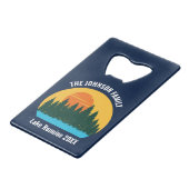 Family Lake House Schattigee Gepersonaliseerd zons Creditkaart Flessenopener (Voorkant Gekanteld)