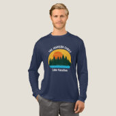 Family Lake Trip Sunset Custom Long Sleeve Tri-Blend Shirt (Voorkant)