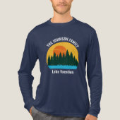 Family Lake Trip Sunset Custom Long Sleeve Tri-Blend Shirt (Voorkant volledig)