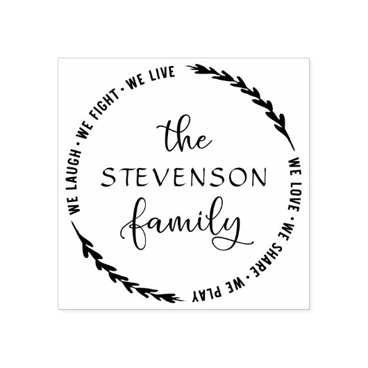 Family Laurel | DIY Creëer Uw eigen naam Rubberstempel (Afrduk)