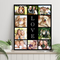 Family Love 10 Photo Collage Black