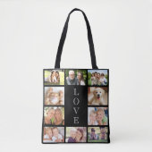 Family Love 10 Photo Collage Black Tote Bag (Voorkant)