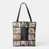 Family Love 10 Photo Collage Black Tote Bag (Achterkant)