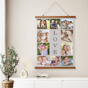Family Love 10 Photo Collage Taupe Hangend Wandkleed