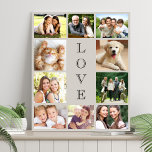 Family Love 10 Photo Collage Taupe Imitatie Canvas Print<br><div class="desc">Een foto-collage faux canvas om je familie,  geliefden,  vrienden,  huisdieren of speciale gebeurtenis te vieren. Personaliseer met 10 foto's. "LOVE" staat in het midden in elegante typografie.</div>